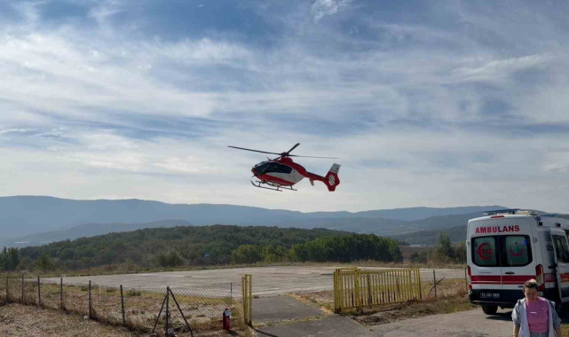 Bolu'da ambulans helikopter çocuk için seferber oldu
