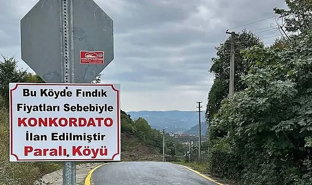 FINDIK FİYATLARINA İRONİK TEPKİ: PARALI KÖYÜ “KONKORDATO” İLAN ETTİ!