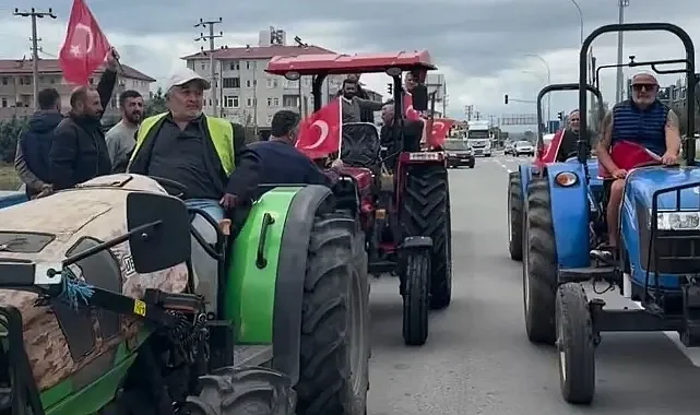 FINDIK ÜRETİCİLERİ TRAKTÖRLERLE YOLA ÇIKTI: “ALIN TERİ UCUZA SATILMAZ!”