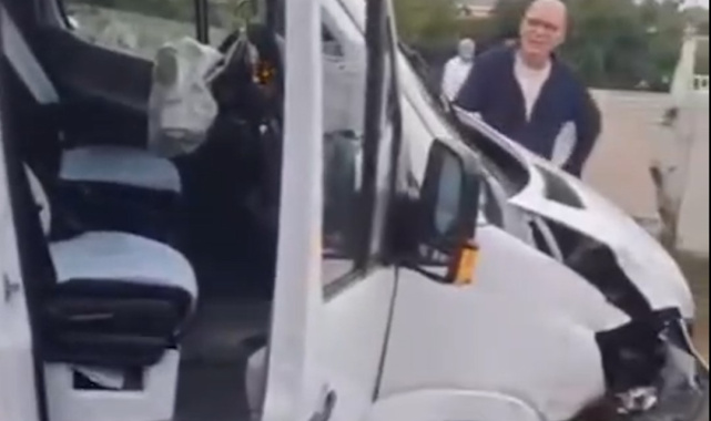 Sarıyer'de okul servisi duvara çarptı: 1 yaralı