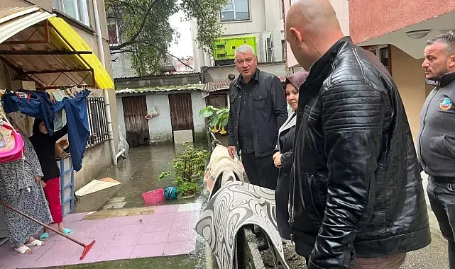 SERDİVAN'DA SAĞANAK MESAİSİ: BAŞKAN ÇELİK ÇALIŞMALARI YERİNDE İNCELEDİ