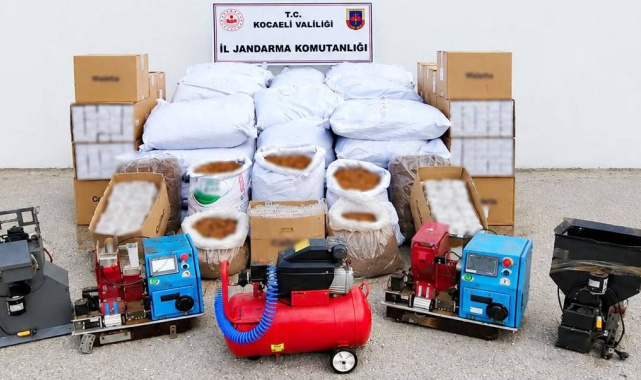Kocaeli'de 2 milyon 450 bin liralık tütün ve makaron ele geçirildi