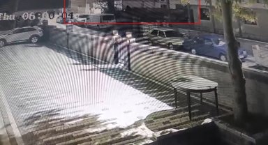 Maltepe'de 7 katlı binada meydana gelen çökme güvenlik kamerasında