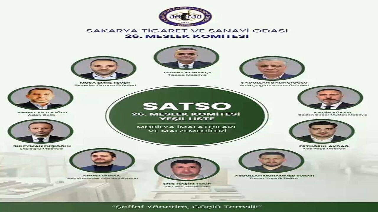 SATSO 26. Meslek Komitesi’nde Levent Konakçı ve Yeşil Liste’den güçlü temsil hedefi